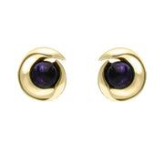 00121292 9ct Yellow Gold Blue John Spiral Stud Earrings, E1913.