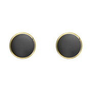 9ct Yellow Gold Hematite 5mm Classic Small Round Stud Earrings, E002.