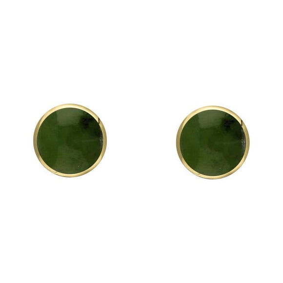 9ct Yellow Gold Jade 4mm Classic Small Round Stud Earrings, E001.
