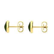 9ct Yellow Gold Jade 6mm Classic Medium Round Stud Earrings, E003.