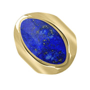 9ct Yellow Gold Lapis Lazuli Medium Oval Ring. R012.