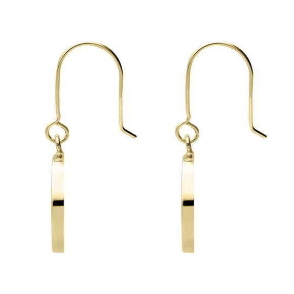 9ct Yellow Gold Malachite Round Tree of Life Drop Earrings, E2429. side