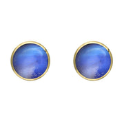 9ct Yellow Gold Moonstone 6mm Classic Medium Round Stud Earrings, E003.