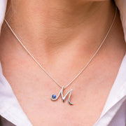 9ct Yellow Gold Moonstone Love Letters Initial B Necklace, P3449C.