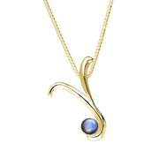 9ct Yellow Gold Moonstone Love Letters Initial Y Necklace, P3472C.