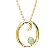 9ct Yellow Gold Opal Love Letters Initial O Necklace, P3462.