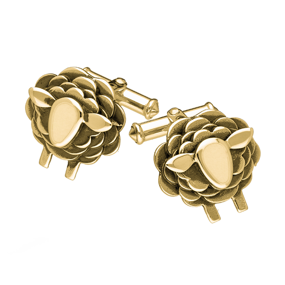 9ct Yellow Gold Sheep Cufflinks, CL549.