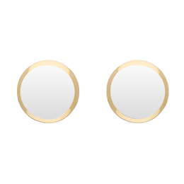 9ct Yellow Gold Sterling Silver Bauxite Stepping Stones Round Stud Earrings E1292