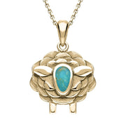 9ct Yellow Gold Turquoise John Sheep Two Piece Set, S205