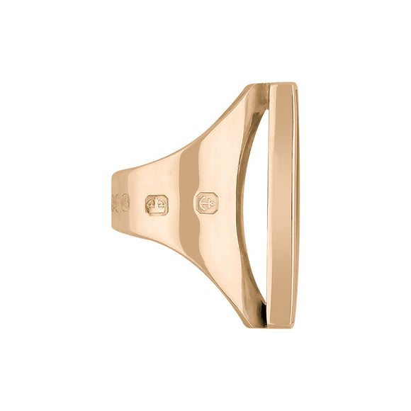 9ct Rose Gold Blue John King's Coronation Hallmark Large Oblong Ring D