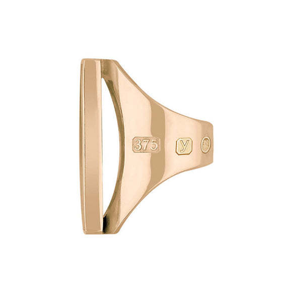 9ct Rose Gold Blue John King's Coronation Hallmark Large Oblong Ring R064 CFH