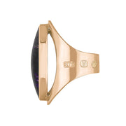 9ct Rose Gold Blue John King's Coronation Hallmark Large Oval Ring R013 CFH