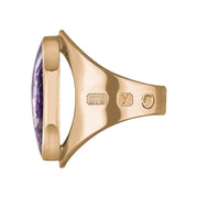 9ct Rose Gold Blue John King's Coronation Hallmark Medium Oval Ring  R012 CFH