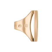 9ct Rose Gold Whitby Jet King's Coronation Hallmark Large Oblong Ring D