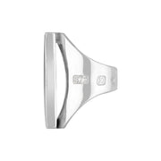 9ct White Gold Blue John King's Coronation Hallmark Large Oblong Ring R064 CFH