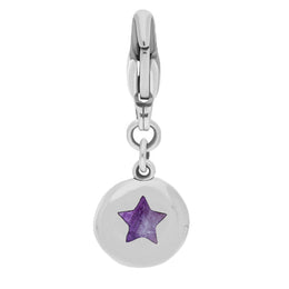 9ct White Gold Blue John Round Shaped Star Clip Charm, G662.