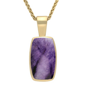9ct Yellow Gold Blue John Barrel Shaped Necklace, P025.
