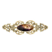 9ct Yellow Gold Blue John Oval Fancy Brooch, M076