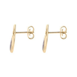 9ct Yellow Gold Blue John Pear Shaped Celtic Stud Earrings E973