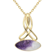 9ct Yellow Gold Blue John Wide Marquise Celtic Two Piece Set