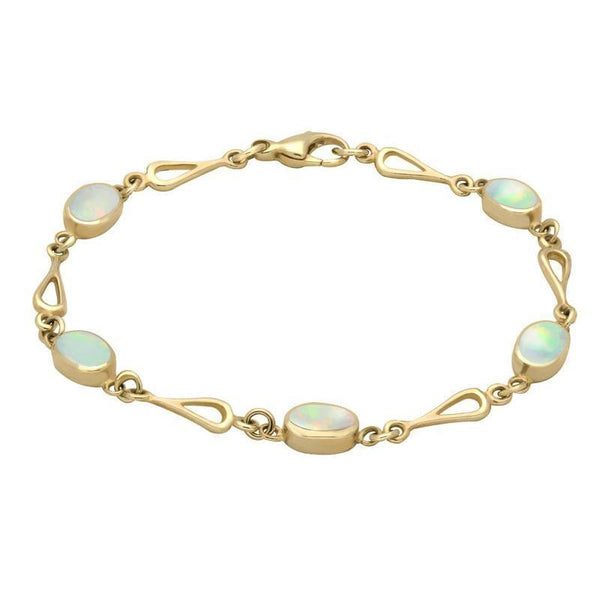 9ct Yellow Gold Opal Oval Spoon Bracelet B231