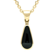 9ct Yellow Gold Whitby Jet Small Pear Necklace P163