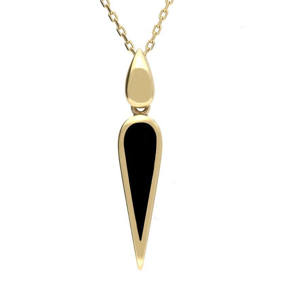 9ct Yellow Gold Whitby Jet Toscana Pear Drop Two Piece Set S057