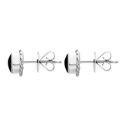 9ct White Gold Whitby Jet Round Twist Edge Stud Earrings. E134_2