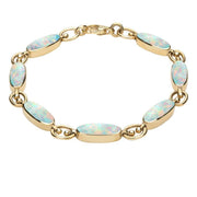 00084246 W Hamond 9ct Yellow Gold Opal Long Oval Bracelet, B187.