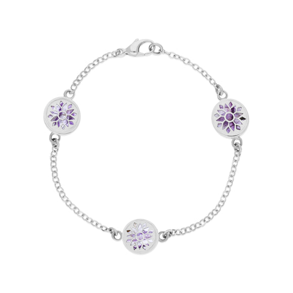 Sterling Silver 10mm Blue John Three Round Chatsworth Décor Bracelet