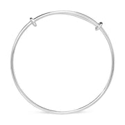 Sterling Silver Adjustable Charm Carrier Bangle, B1010.