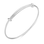 Sterling Silver Adjustable Charm Carrier Bangle, B1010.