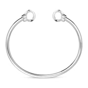 00090574 Sterling Silver Small Plain Torc Bangle, B871_S. 