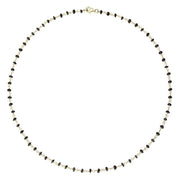 00117864 Yellow Gold Plate Whitby Jet 4mm Bead Chain Link Necklace, N952_18.