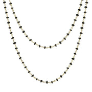 00117867 Yellow Gold Plate Whitby Jet 4mm Bead Chain Link Necklace, N952_30.