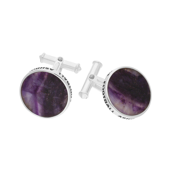 Blue John Shrovetide Engraved Limited Edition Cufflinks. CL467.