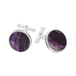 Blue John Shrovetide Engraved Limited Edition Cufflinks. CL467.