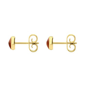 C W Sellors 9ct Yellow Gold Jasper 5mm Classic Small Round Stud Earrings, E002.