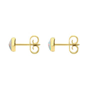 C W Sellors 9ct Yellow Gold Opal 5mm Classic Small Round Stud Earrings, E002.