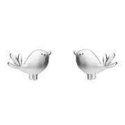 Sterling Silver Robin Stud Earrings E2373