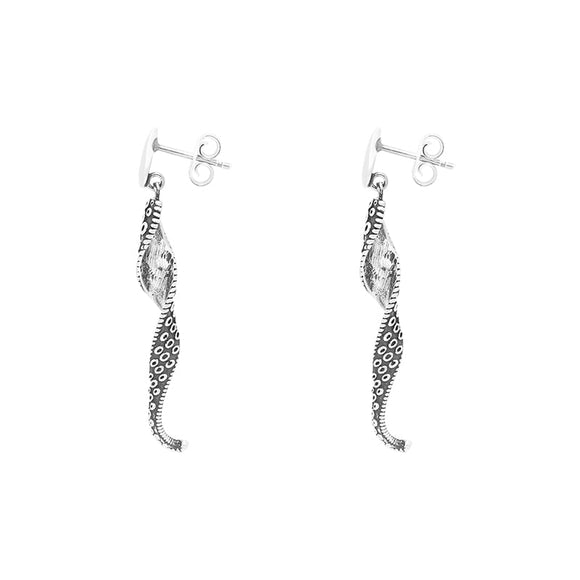 Sterling Silver Tentacle Twist Drop Earrings