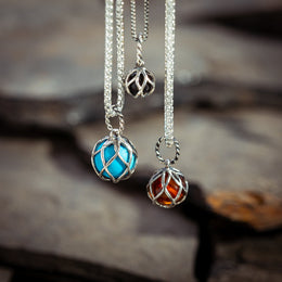 Sterling Silver Amber Emma Stothard Silver Darling 8mm Float Charm, G970.