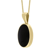 18ct Yellow Gold Whitby Jet Oval Necklace. P019. 