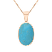 18ct Rose Gold Turquoise Oval Necklace. P019. 