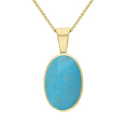 18ct Yellow Gold Turquoise Oval Necklace. P019. 