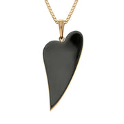 00029833  9ct Rose Gold Whitby Jet Unique Heart Necklace, PUNQ00002340.