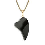 00029833 9ct Rose Gold Whitby Jet Unique Heart Necklace, PUNQ00002340.