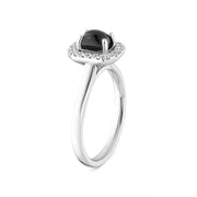 Platinum Whitby Jet 0.16ct Diamond Oblong Cluster Ring, R1130.