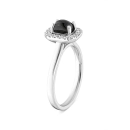 Platinum Whitby Jet 0.16ct Diamond Oblong Cluster Ring, R1130.