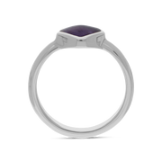 Sterling Silver Blue John Cushion Ring, R406.